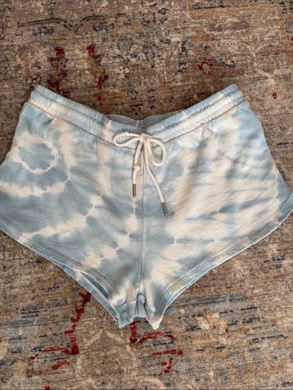 Z Supply Light Blue Tie-Dye Athletic Lounge Shorts